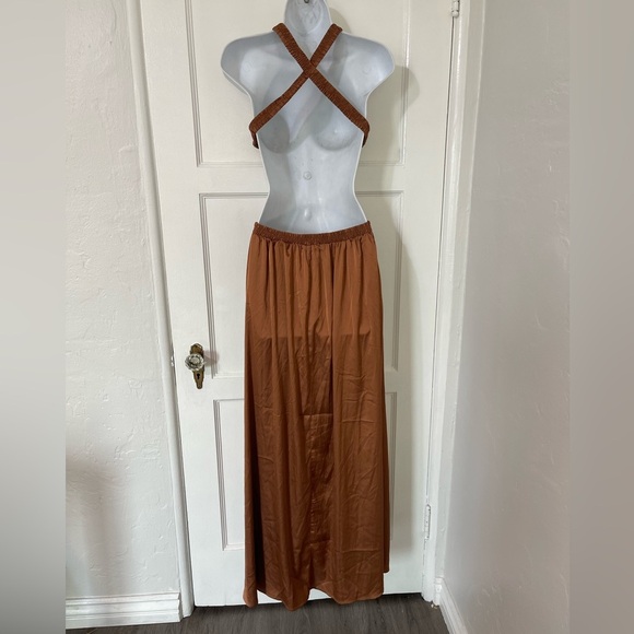 NWT Forever 21 Rust Orange Bronze Forever 21 maxi dress - Picture 3 of 6
